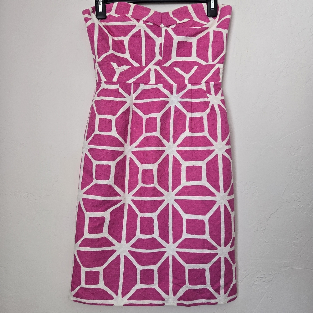 Trina Turk Geometric And Floral Strapless Dress Sz XS